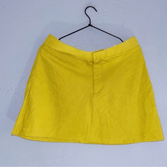 Zara GREEN LINEN BLEND MINI SKIRT Size Large NWOT - Picture 2 of 6